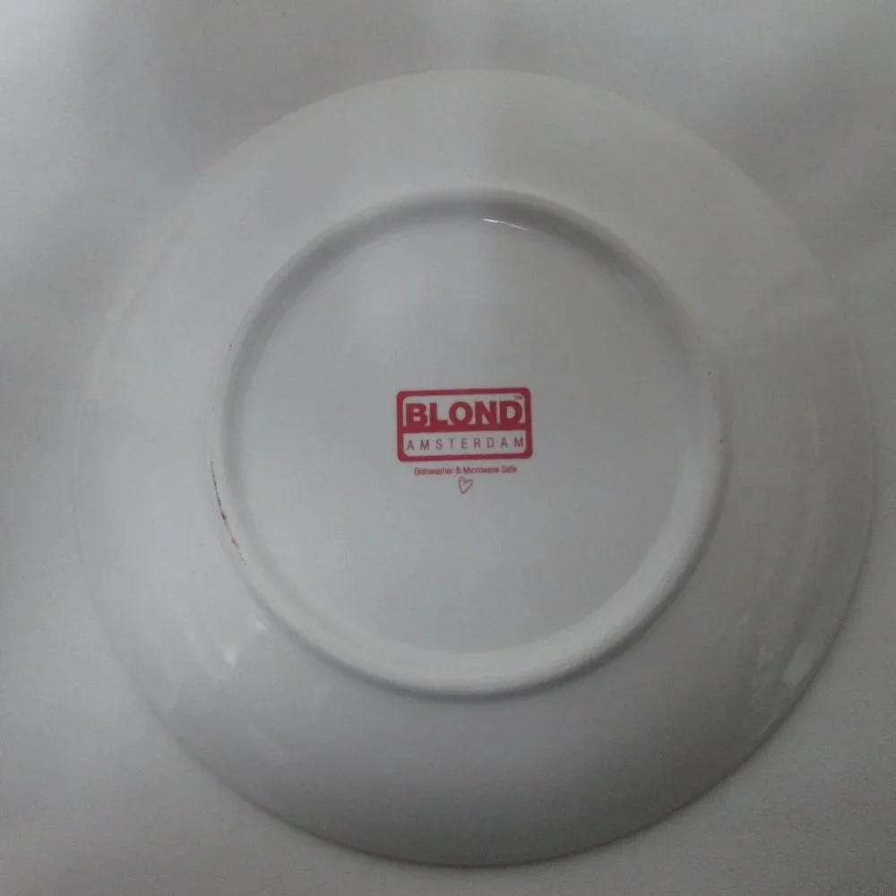 Blond Amsterdam Set 4 multi color Large Saucer Lunch Appetizer Plates 7.5
